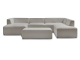 Wohnlandschaft BOBOCHIC MEGEVE Boucle-Stoff hellgrau
