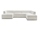 Wohnlandschaft BOBOCHIC MEGEVE Boucle-Stoff weiss