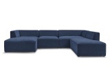 Wohnlandschaft BOBOCHIC MEGEVE Stoff mit Textur dunkelblau