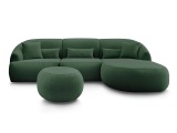 Ecksofa BOBOCHIC ALESIA Stoff chiniert grün