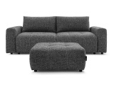 3er Sofa BOBOCHIC ARSENE Stoff chiniert dunkelgrau