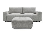 3er Sofa BOBOCHIC ARSENE Stoff chiniert hellgrau