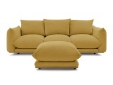 3er Sofa BOBOCHIC ERNEST Stoff gelb