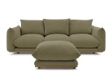 3er Sofa BOBOCHIC ERNEST Stoff grün