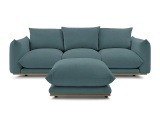 3er Sofa BOBOCHIC ERNEST Stoff dunkelblau