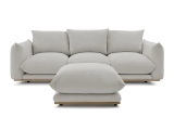 3er Sofa BOBOCHIC ERNEST Stoff hellgrau