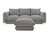 3er Sofa BOBOCHIC ERNEST Stoff dunkelgrau