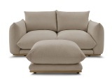 2er Sofa BOBOCHIC ERNEST Stoff taupe