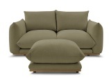 2er Sofa BOBOCHIC ERNEST Stoff grün