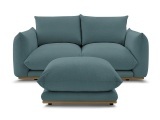 2er Sofa BOBOCHIC ERNEST Stoff dunkelblau
