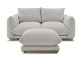 2er Sofa BOBOCHIC ERNEST Stoff hellgrau