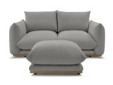2er Sofa BOBOCHIC ERNEST Stoff dunkelgrau