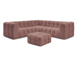 Ecksofa mit Hocker BOBOCHIC CLOUD Stoff rosa