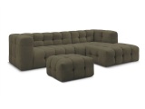 Ecksofa mit Hocker BOBOCHIC CLOUD Stoff grün