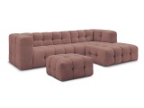 Ecksofa mit Hocker BOBOCHIC CLOUD Stoff rosa