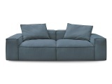 3er Sofa BOBOCHIC BOHEME Cord-Stoff dunkelblau