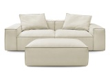 3er Sofa BOBOCHIC BOHEME Cord-Stoff beige