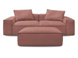 3er Sofa BOBOCHIC BOHEME Cord-Stoff rosa