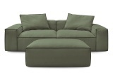 3er Sofa BOBOCHIC BOHEME Cord-Stoff grün