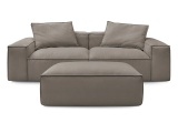 3er Sofa BOBOCHIC BOHEME Cord-Stoff taupe
