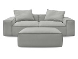 3er Sofa BOBOCHIC BOHEME Cord-Stoff hellgrau