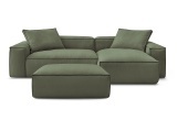 Ecksofa BOBOCHIC BOHEME Cord-Stoff grün