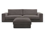 3er Sofa BOBOCHIC LEONARD Cord-Stoff rotbraun