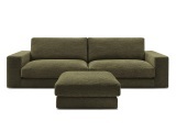 3er Sofa BOBOCHIC LEONARD Stoff mit Textur grün