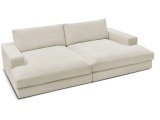3er Sofa BOBOCHIC LEONARD Cord-Stoff beige