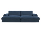 3er Sofa BOBOCHIC LEONARD Cord-Stoff dunkelblau