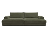 3er Sofa BOBOCHIC LEONARD Cord-Stoff hellgrün