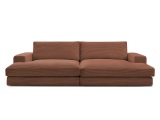 3er Sofa BOBOCHIC LEONARD Cord-Stoff orange