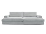 3er Sofa BOBOCHIC LEONARD Cord-Stoff hellgrau