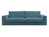 3er Sofa BOBOCHIC LEONARD Stoff mit Textur hellblau