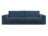 3er Sofa BOBOCHIC LEONARD Stoff mit Textur dunkelblau