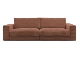 3er Sofa BOBOCHIC LEONARD Stoff mit Textur orange