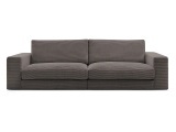 3er Sofa BOBOCHIC LEONARD Stoff mit Textur rotbraun