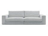 3er Sofa BOBOCHIC LEONARD Stoff mit Textur hellgrau