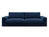 3er Sofa BOBOCHIC LEONARD Stoff mit Textur dunkelblau