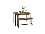 VASAGLE Esstisch »- Set 1 Tisch 2 Bänk«