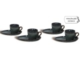 Set Kaffeetassen BROOKE 11cl Sandstein dunkelgrün 4-teilig