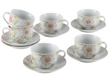 Set Kaffeetassen SAKURA 20cl Porzellan mehrfarbig 12-teilig