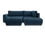 Ecksofa mit Hocker BOBOCHIC ARSENE Samt blau