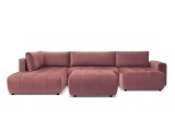 Panorama-Ecksofa mit Hocker BOBOCHIC ARSENE Samt orange