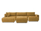 Panorama-Ecksofa mit Hocker BOBOCHIC ARSENE Samt gelb