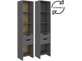 Bibliothek REVERSO 40x32.4x175cm 4 Fächer anthrazit