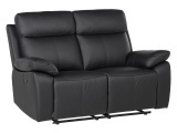 2er Sofa BOSCARI Echtleder schwarz