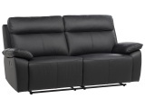 3er Sofa BOSCARI Echtleder schwarz