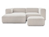Ecksofa mit Hocker BOBOCHIC ZEPHYR Stoff mit Textur beige