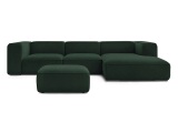 Ecksofa mit Hocker BOBOCHIC ZEPHYR Stoff mit Textur grün